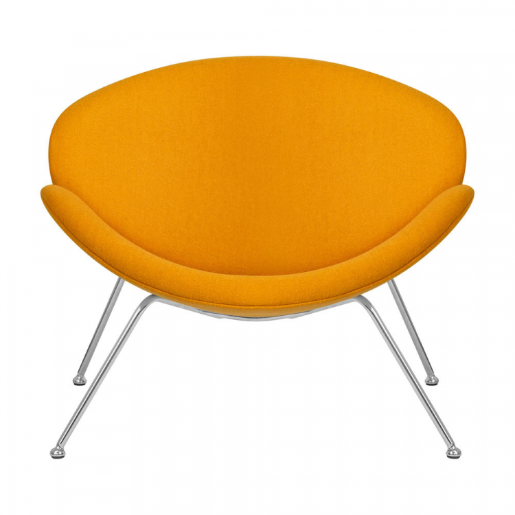 Кресло дизайнерское  EMILY, желтая ткань AF13, хромированная сталь