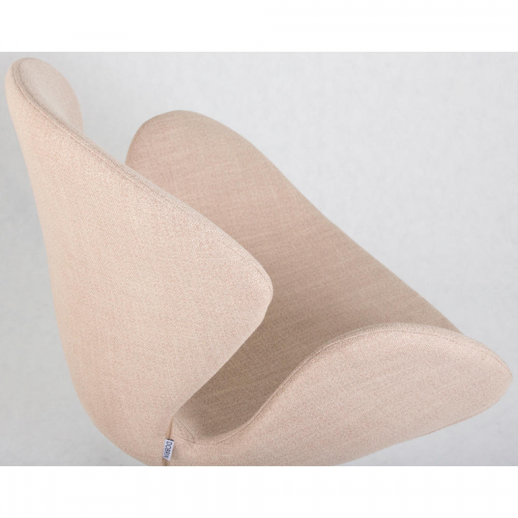 Кресло дизайнерское  SWAN, бежевая ткань IF1, золотое основание