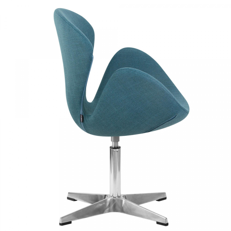 Кресло дизайнерское  SWAN, синяя ткань IF6, алюминиевое основание