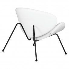 Кресло дизайнерское  EMILY, белый винил YP17, черное основание