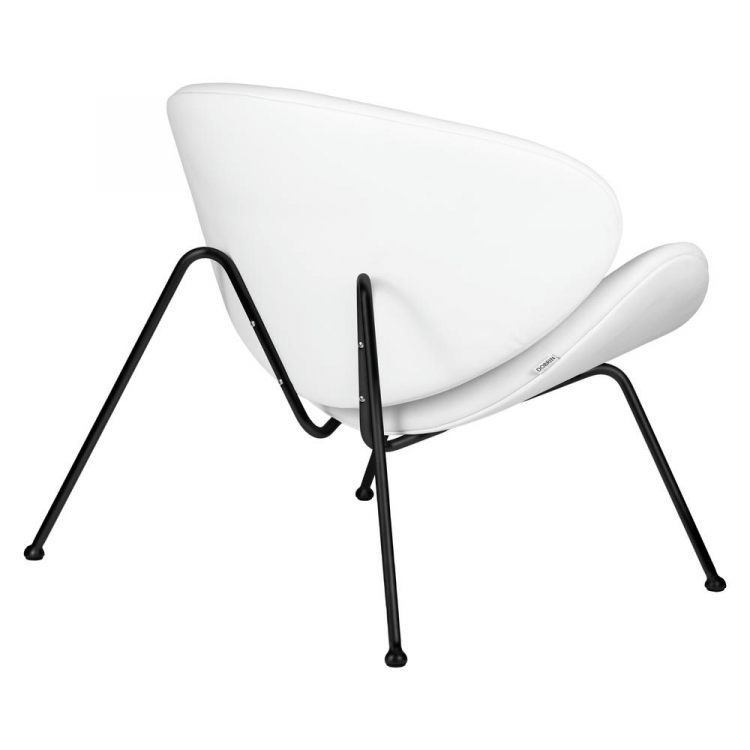 Кресло дизайнерское  EMILY, белый винил YP17, черное основание