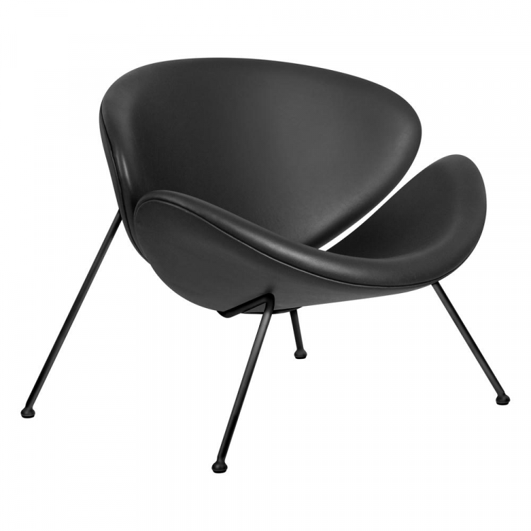 Кресло дизайнерское  EMILY, черный винил YP16, черное основания