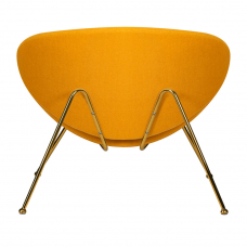 Кресло дизайнерское  EMILY, желтая ткань AF13, золотое основание