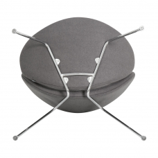 Кресло дизайнерское  EMILY, серая ткань AF7, хромированная сталь