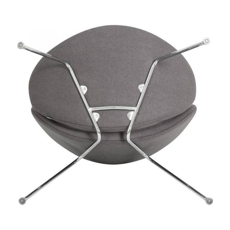 Кресло дизайнерское  EMILY, серая ткань AF7, хромированная сталь