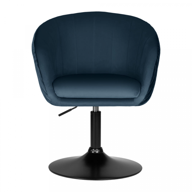 Кресло дизайнерское  EDISON BLACK, синий велюр (1922-20)
