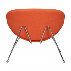 Кресло дизайнерское  EMILY, оранжевая ткань AF, хромированная сталь