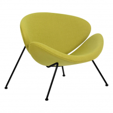 Кресло дизайнерское  EMILY, светло-зеленая ткань AF3, черное основание