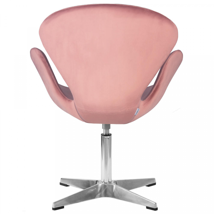 Кресло дизайнерское  SWAN, розовый велюр BLUVEL52, алюминиевое основание