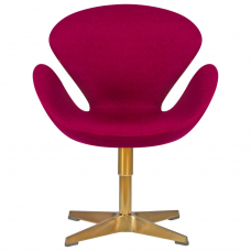 Кресло дизайнерское  SWAN, бордо ткань AF5, золотое основание