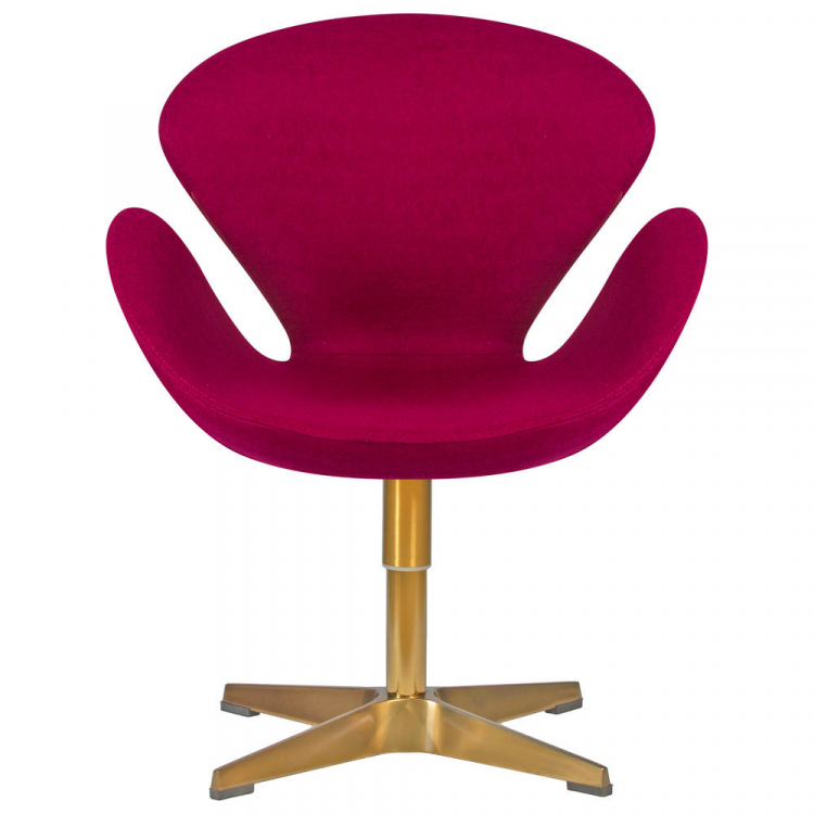 Кресло дизайнерское  SWAN, бордо ткань AF5, золотое основание