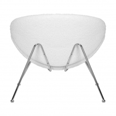 Кресло дизайнерское  EMILY, белый (букле) ткань , хромированная сталь