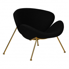Кресло дизайнерское  EMILY, черный ткань AF9, золотое основание