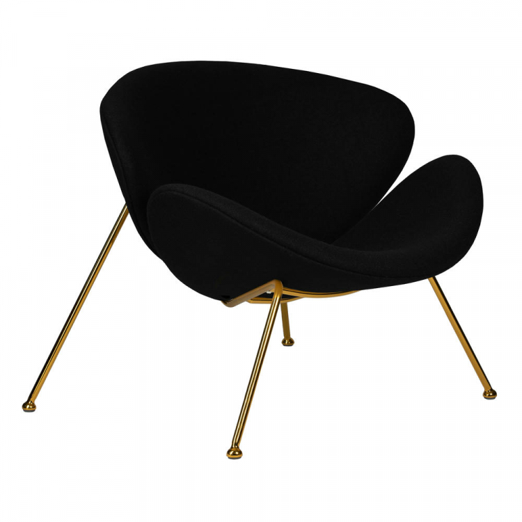 Кресло дизайнерское  EMILY, черный ткань AF9, золотое основание