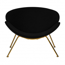 Кресло дизайнерское  EMILY, черный ткань AF9, золотое основание