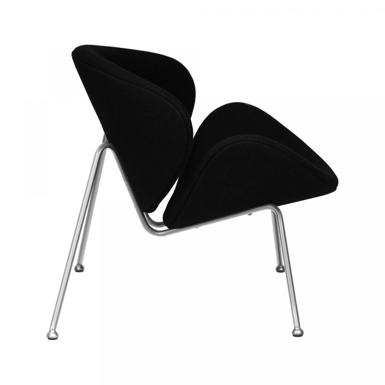 Кресло дизайнерское  EMILY, черный ткань AF9, хромированная сталь