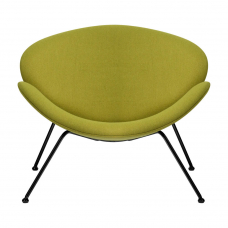 Кресло дизайнерское  EMILY, светло-зеленая ткань AF3, черное основание