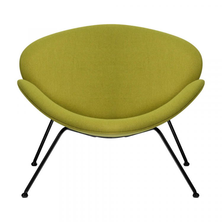 Кресло дизайнерское  EMILY, светло-зеленая ткань AF3, черное основание