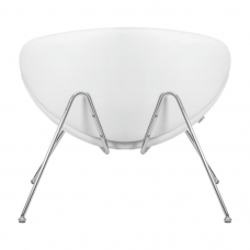 Кресло дизайнерское  EMILY, белый винил YP17, хромированная сталь