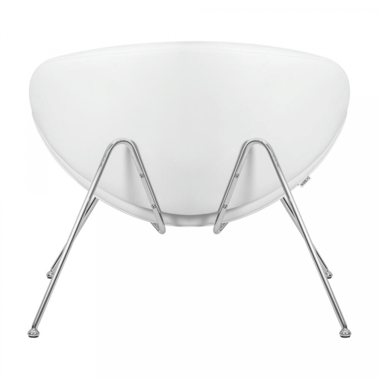 Кресло дизайнерское  EMILY, белый винил YP17, хромированная сталь