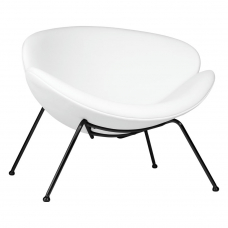 Кресло дизайнерское  EMILY, белый винил YP17, черное основание