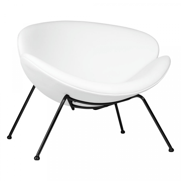 Кресло дизайнерское  EMILY, белый винил YP17, черное основание