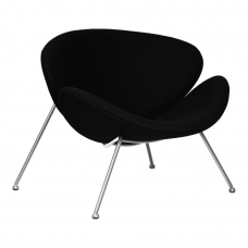 Кресло дизайнерское  EMILY, черный ткань AF9, хромированная сталь