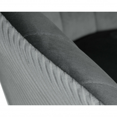 Кресло дизайнерское  EDISON BLACK, серый велюр (1922-19)