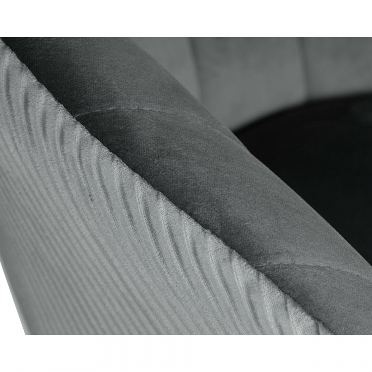 Кресло дизайнерское  EDISON BLACK, серый велюр (1922-19)