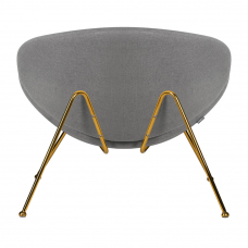 Кресло дизайнерское  EMILY, серая ткань AF7, золотое основание