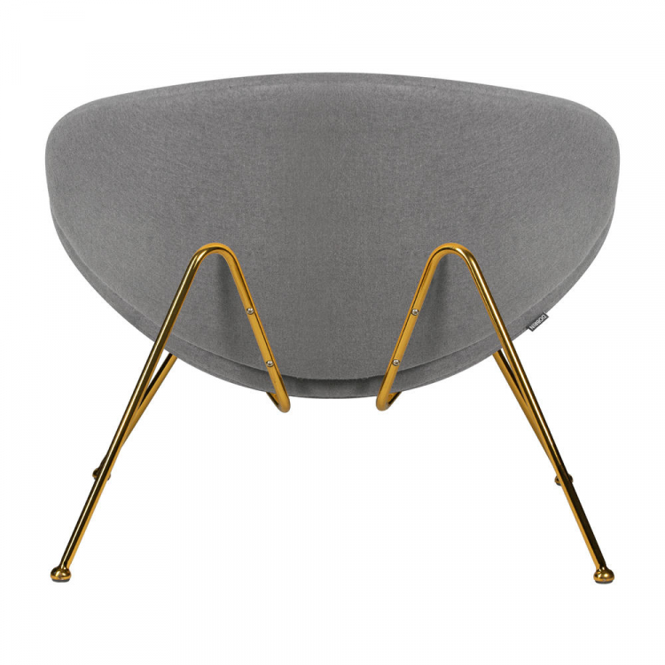 Кресло дизайнерское  EMILY, серая ткань AF7, золотое основание