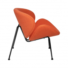 Кресло дизайнерское  EMILY, оранжевая ткань AF, черное основания