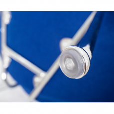 Кресло дизайнерское  EMILY, синяя ткань AF6, хромированная сталь