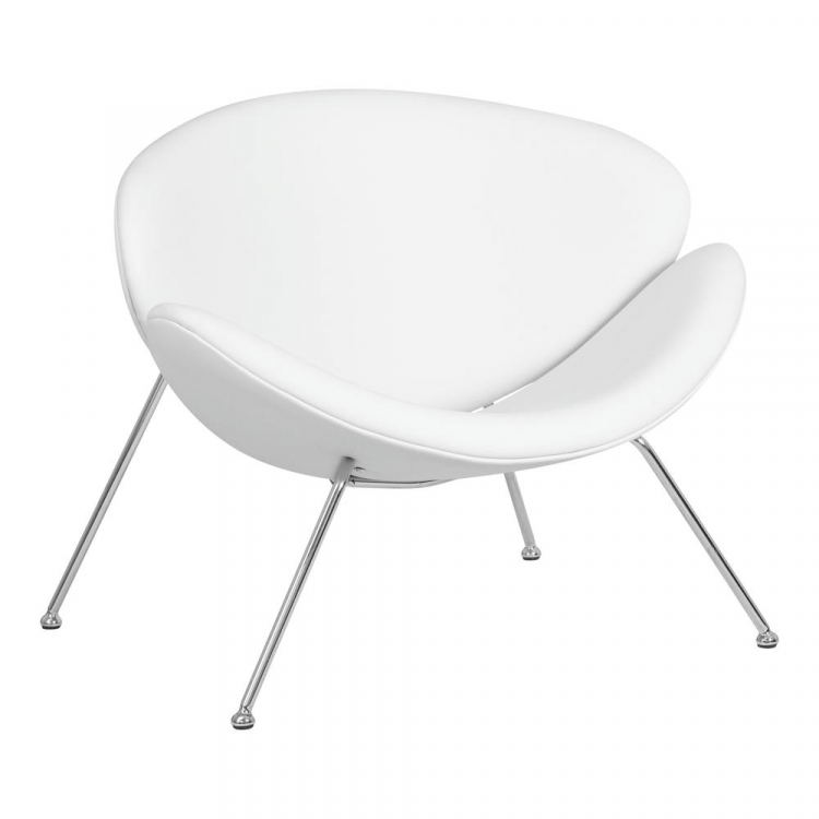 Кресло дизайнерское  EMILY, белый винил YP17, хромированная сталь
