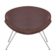 Кресло дизайнерское  EMILY, коричневый винил YP5, хромированная сталь