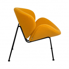 Кресло дизайнерское  EMILY, желтая ткань AF13, черное основание