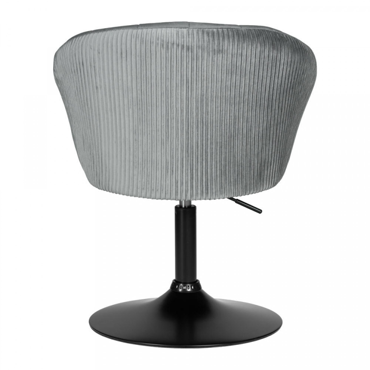 Кресло дизайнерское  EDISON BLACK, серый велюр (1922-19)