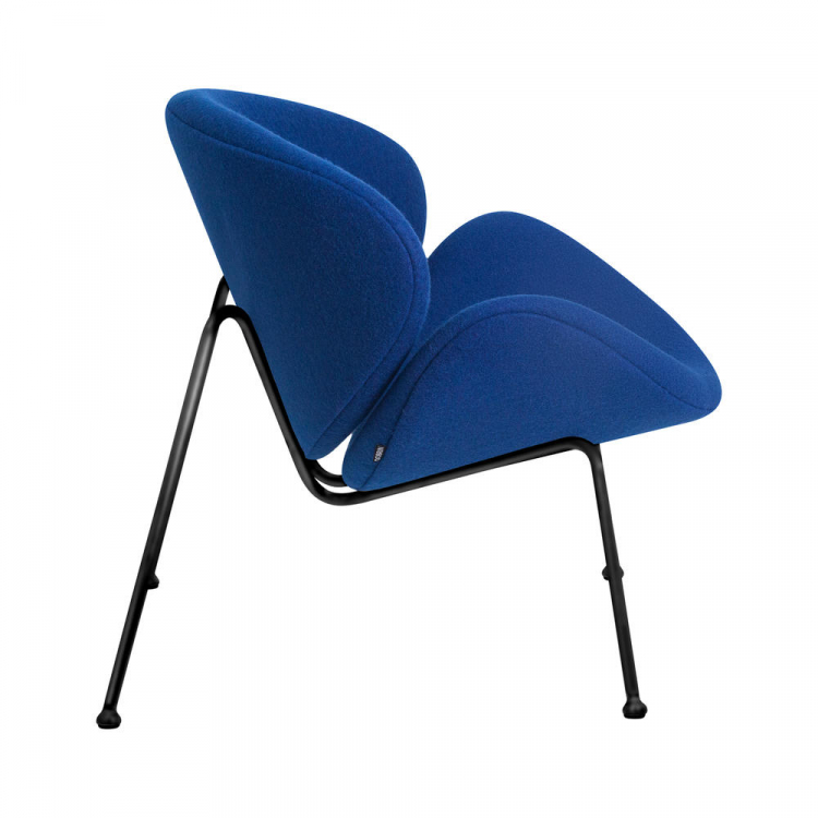 Кресло дизайнерское  EMILY, синяя ткань AF6, черное основание