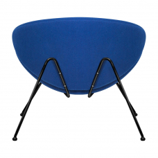 Кресло дизайнерское  EMILY, синяя ткань AF6, черное основание