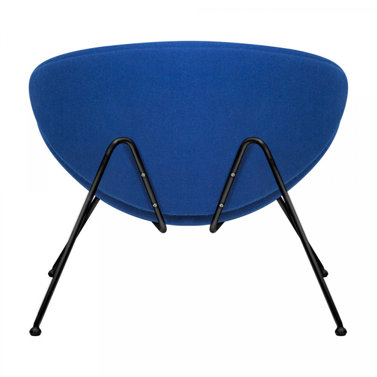 Кресло дизайнерское  EMILY, синяя ткань AF6, черное основание