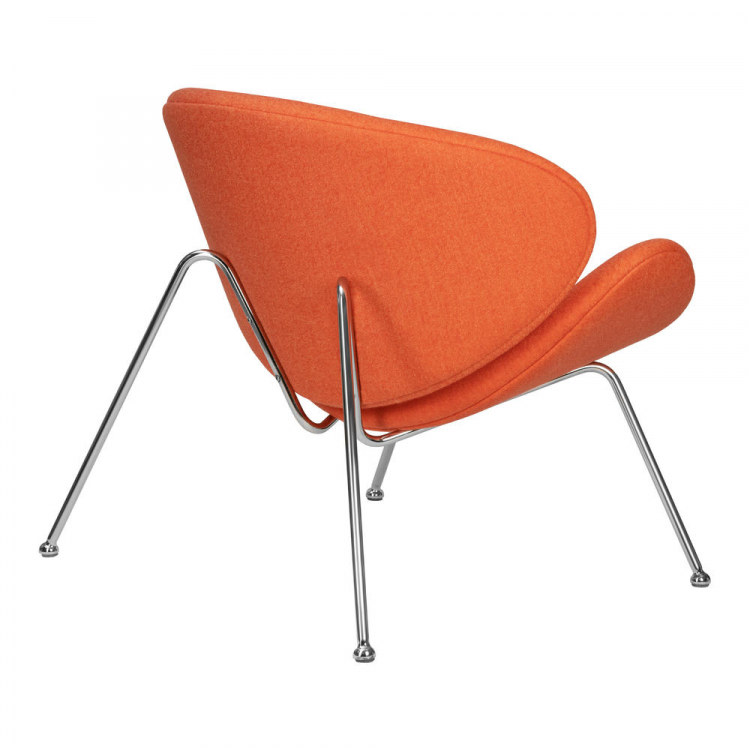 Кресло дизайнерское  EMILY, оранжевая ткань AF, хромированная сталь
