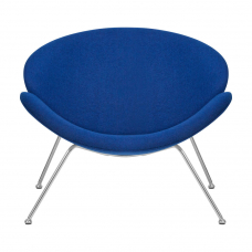 Кресло дизайнерское  EMILY, синяя ткань AF6, хромированная сталь