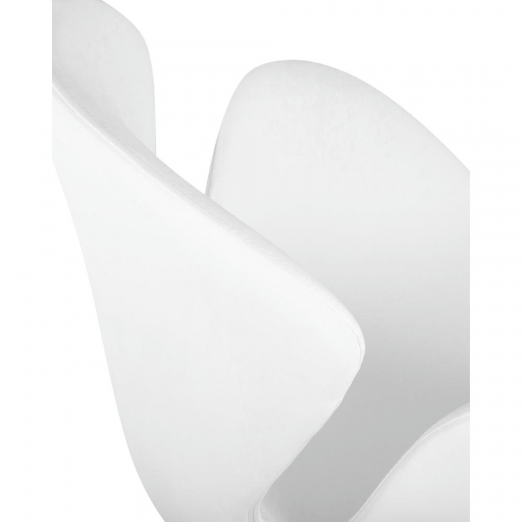 Кресло дизайнерское  SWAN, белый кожзам P23, золотое основание