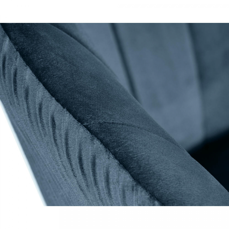 Кресло дизайнерское  EDISON BLACK, синий велюр (1922-20)