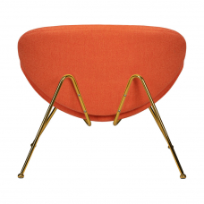 Кресло дизайнерское  EMILY, оранжевая ткань AF, золотое основание