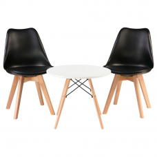 Стол журнальный  SHELLEY, ножки светлый бук, цвет белый