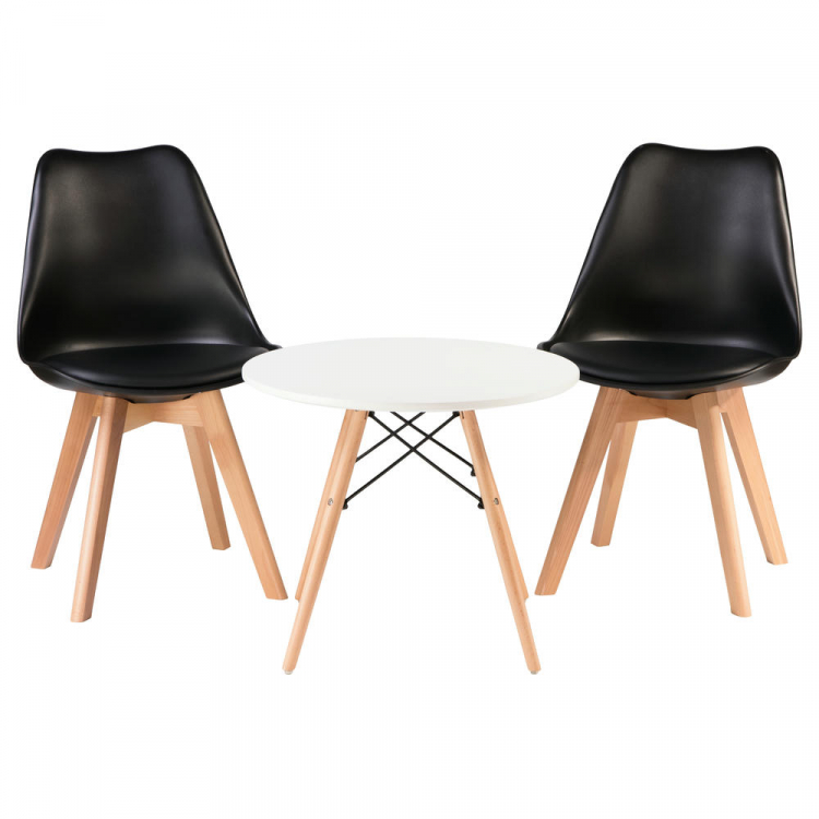 Стол журнальный  SHELLEY, ножки светлый бук, цвет белый