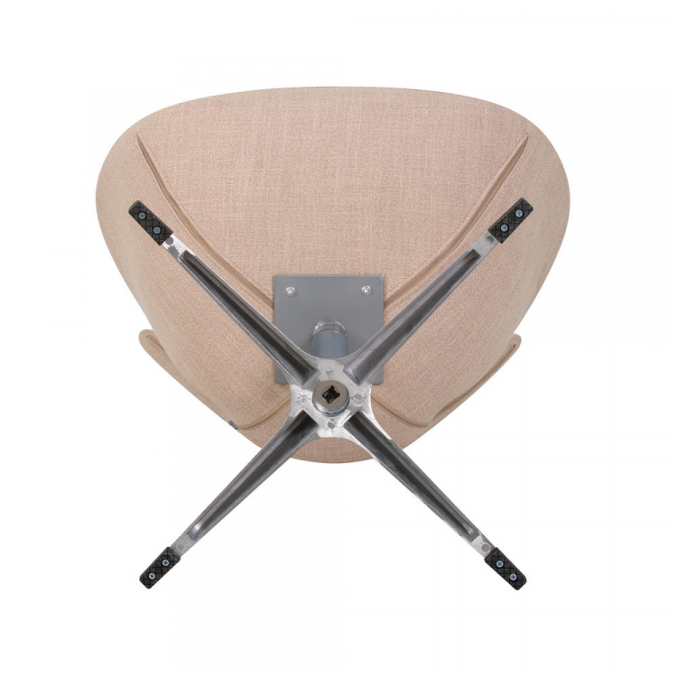 Кресло дизайнерское  SWAN, бежевая ткань IF1, алюминиевое основание