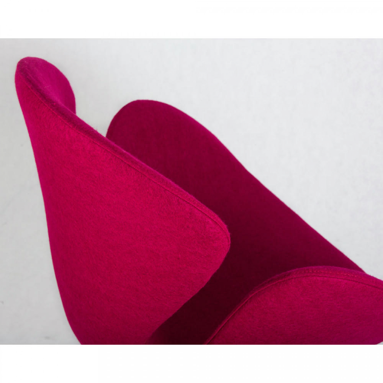 Кресло дизайнерское  SWAN, бордо ткань AF5, алюминиевое основание