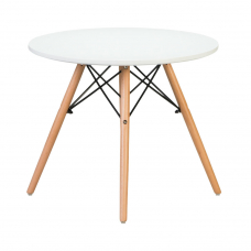 Стол журнальный  SHELLEY, ножки светлый бук, цвет белый